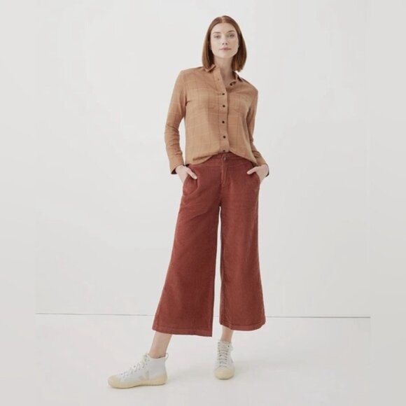 Pact - Classic Corduroy Wide Leg Pant in Walnut - Picture 1 of 4